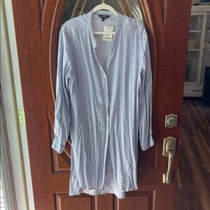Velvet Heart Blue and White Striped Button-Down Shirt